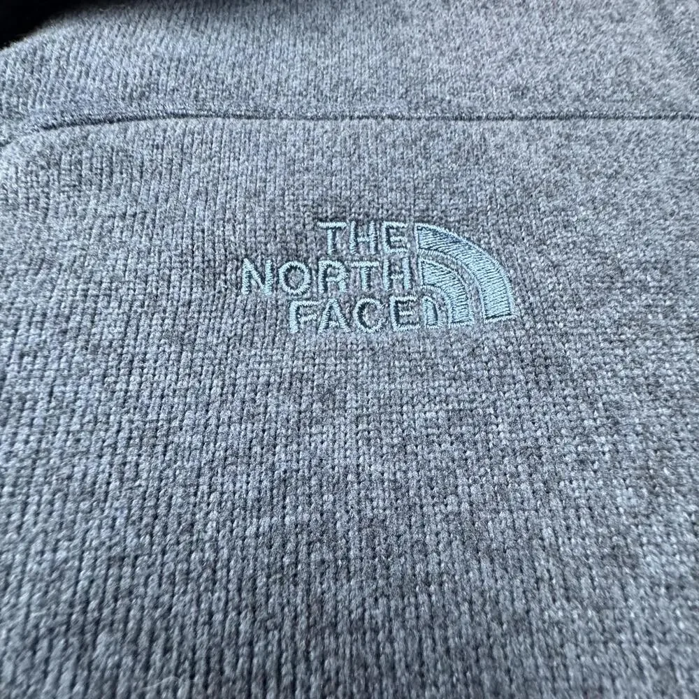 The North Face Sweater Mens 2XL Gray Heather Fleece 1/4 Zip Pullover Mock Neck